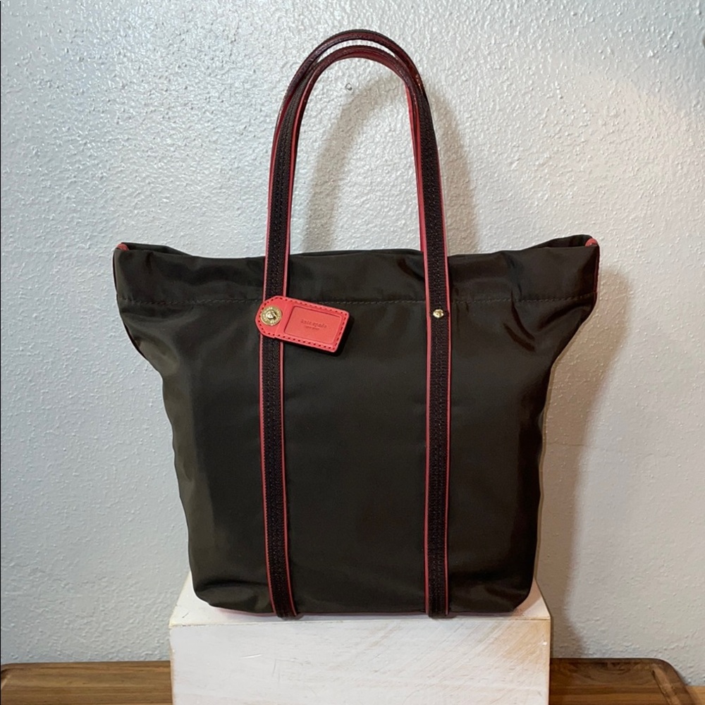 kate spade Black Tote with Pink Trim